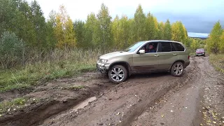 BMW X5 в бездорожье, Toyota Hilux и Нива OffRoad