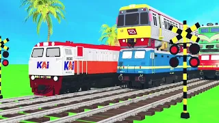 【踏切アニメ】あぶない電車 5 TRAINS PASSING ON CRAZIEST & DANGEROUS RAILROAD TRACKS#15