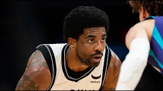 Kyrie Irving has the ball on the string and beats the shot clock buzzer. He has 46 pts for the night