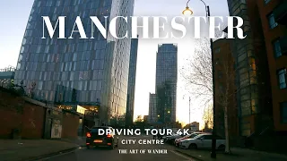 Autumn Driving Tour Manchester, UK (4K) - Manchester City Centre