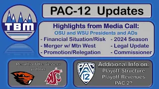 PAC-12, Oregon St, Washington St. Update - Media Call Highlights, Playoff Implications, Poll Results