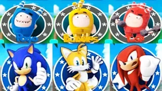 Sonic Dash 2 vs Oddbods Turbo Run vs Sonic Tails Knuckles vs Pogo Fuse and Bubbles | Kids Cartoon