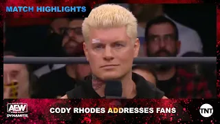 Cody Rhodes Addresses the Crowd After His Win Against Malakai Black