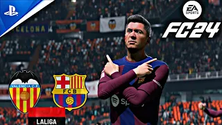 EA FC24 - Barcelona vs Valencia | PS5™ [4K 60] Gameplay | Laliga Santander 2023-24 | Lewandowski