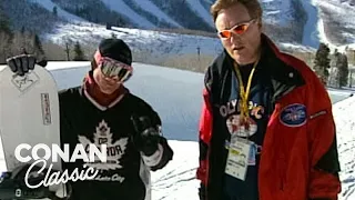Conan Learns How To Snowboard At The 2002 Olympics | Late Night with Conan O’Brien