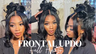 90’s Messy Updo Frontal Tutorial | No 360 Full lace Wig Needed + Yolissa Hair
