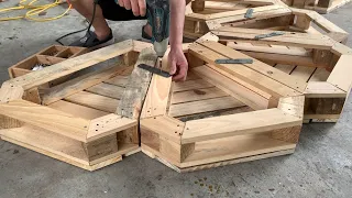 Amazing Woodworking Project From Pallet Wood - The Best Set of 8 Pallet Chairs for You