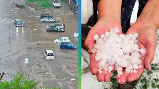 Улицы превратились в реки и парализовали город. Мощный ливень с градом обрушился на Новосибирск