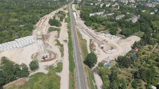 #21Ż ŁÓDŹ BUDOWA TUNELU ŚREDNICOWEGO UL  SKARPOWA ŻNIWNA 06 06 2023