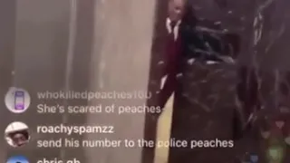 Archie Williams following peaches into WOMANS restroom