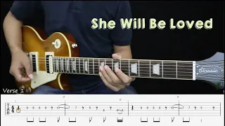 She Will Be Loved - Maroon 5 - Guitar Cover Instrumental + TAB