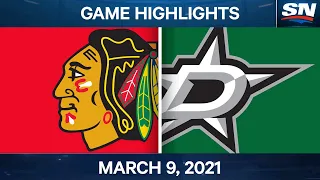 NHL Game Highlights | Blackhawks vs. Stars – Mar. 9, 2021