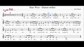 Star Wars - Guerre stellari -  Flauto dolce  - Karaoke - Spartito - Note - Instrumental - Musica