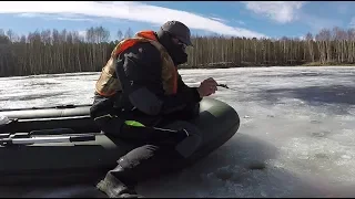 Безмотылка с лодкой на опасном льду (часть 1)