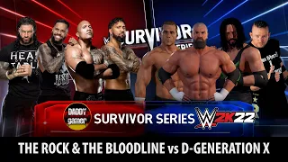 The Rock & Bloodline vs DX | 8-Man Survivor Series Tag Team Elimination | WWE 2K22 Gameplay