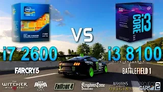 i7 2600 vs i3 8100 Test in 8 Games