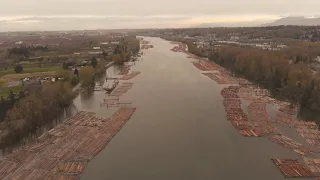 Fraser River Burnaby British Columbia Canada 2 7K Drone Footage