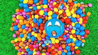 Satisfying Relax Video | Rainbow Magic Candy Mixing Cutting ASMR with Smile Grid Balls Slime Duck