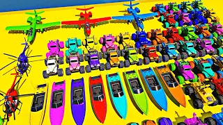 GTA V - Epic New Stunt Race For Car Racing Challenge On Super Cars, Planes and Boats by Spiderman