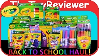 2016 Crayola Back to School Haul HUGE Crayons Markers Pencils Unboxing Toy Review by TheToyReviewer