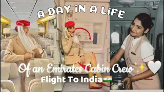 A Day In A LIFE of an EMIRATES Cabin Crew✈️✨Flight To INDIA🇮🇳Vlog🤍✨