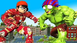 Iron Man Nick Hero Become HulkBuster Nick Vs Giant Zombies 2 - Scary Teacher 3D Avenger Animation