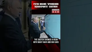 Viral Video | Vladimir Putin Draws 'SpongeBob SquarePants' Cartoon In An Exhibition #shorts