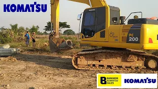 รถขุด โคมัตสุ KOMATSU PC200-8MO งานขุดลอกคลอง เรียงท่อ เครื่องดี ปั้มดี คอลโทรลนิ่ม เร็ว แรง