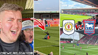 CREWE ALEXANDRA VS IPSWICH TOWN | 1-1 | FAN GETS ATTACKED & SCENES AS CREWE SCORE LATE SCREAMER!!!