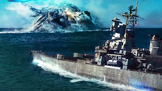 Barco de la Segunda Guerra Mundial vs. Nave nodriza alienígena | Battleship | Clip en Español