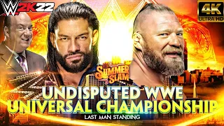 FULL MATCH - BROCK LESNAR VS ROMAN REIGNS FOR WWE UNDISPUTED CHAMPIONSHIP(WWE 2K22) WITH VOICE COVER