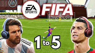 Messi & Ronaldo play FIFA 1-5