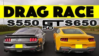 2024 Mustang GT S650 vs S550 Ford Mustang GT, more for less? Drag and Roll Race.