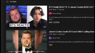 james corden DID NOT BASH bts, stop immature armys