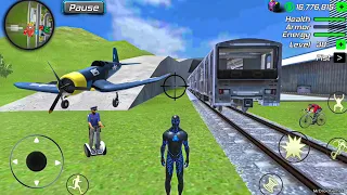 Black Hole Rope Hero Vice Vegas - F4U Corsair at Train Station - Android Gameplay