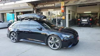 Audi RS6 กล่องบนหลังคารถ thule roofbox vector ที่วางของบนหลังคา + แร็คหลังคา thule