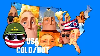 Mr Incredible becoming Cold/Hot Mapping (US States by Average Temperature)