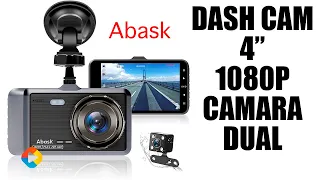 DASH CAM ABASK, CAMARA DE COCHE 1080P, CAMARA DUAL, PANTALLA 4” - DonGregorioYJack