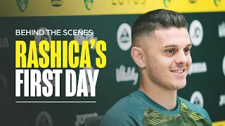 MEETING DELIA, MEDIA DUTIES, INTRO TO CARROW ROAD | BTS of Milot Rashica's first day