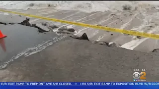 Powerful Waves Wash Out Road In Malibu As High Tides Batter SoCal Beaches