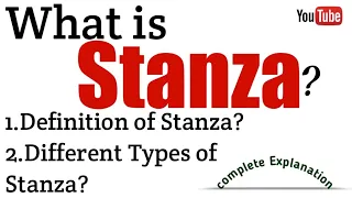 What Is Stanza In English Poetry? Definition/ Different Types Of Stanza /#stanza