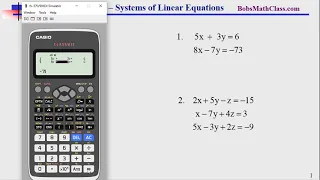 Casio fx-991 EX - Systems of Linear Equations