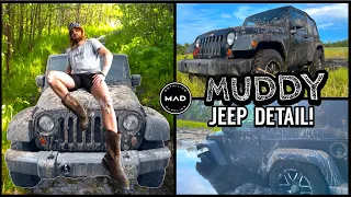 Deep Cleaning The Muddiest Jeep Wrangler! | Insane Satisfying Disaster Detail Transformation!