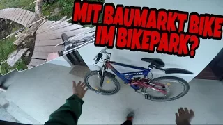 Downhill mit Billig Baumarktbike