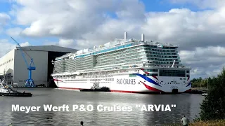 2022.Kreuzfahrtshiff ''ARVIA'' verlãsst Baudock Meyer Werft Papenburg.