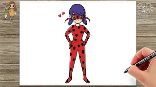 How to Draw Miraculous Ladybug step by step | Miraculous Ladybug Drawing Easy