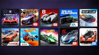 Asphalt 9,Real Racing 3,Gear.Club,CarX Highway Racing,Hot Wheels Unlimited,Hot Wheels Infinite Loop