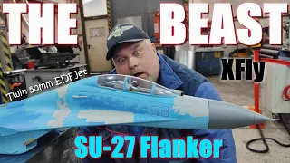 XFLY Sukhoi Su-27 Flanker Blue Twin 50mm 12 Blade EDF jet PNF 4S Power EPO 750mm Unboxing