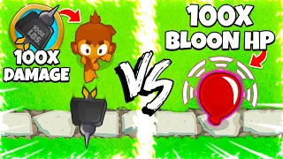 100x Damage vs 100x Bloon HP in BTD 6