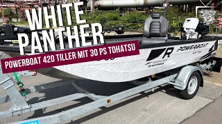 White Panther - Powerboat 420 Tiller mit 30PS Tohatsu Motor
